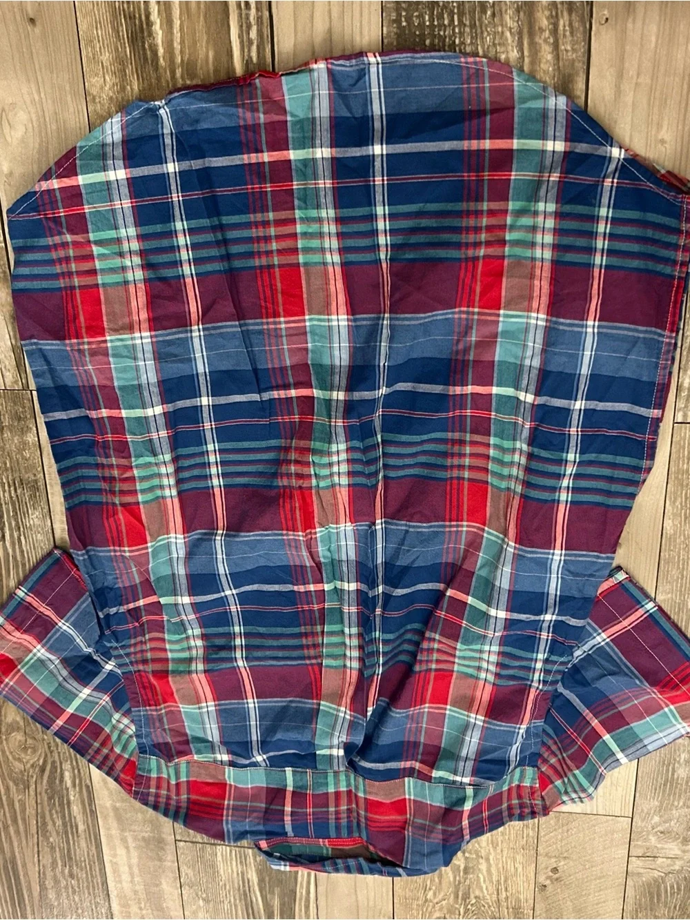 Ralph Lauren Red, Blue & Green Plaid Short-Sleeve Button-Down Shirt